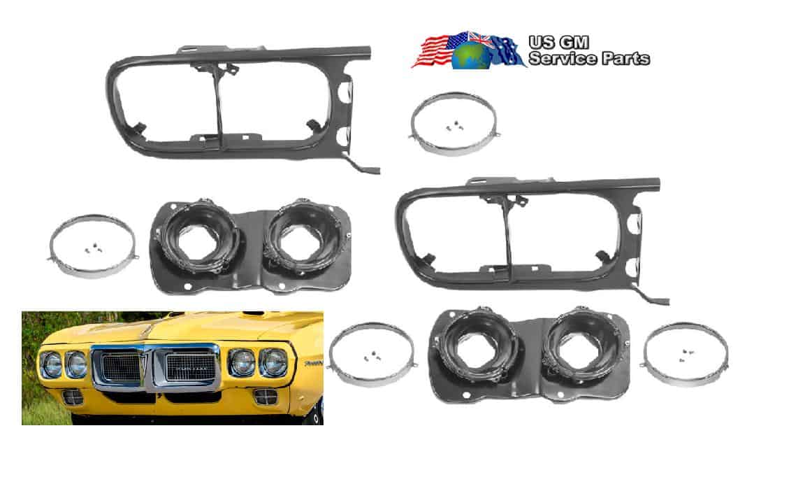 69 Firebird headlamp housing and support asse